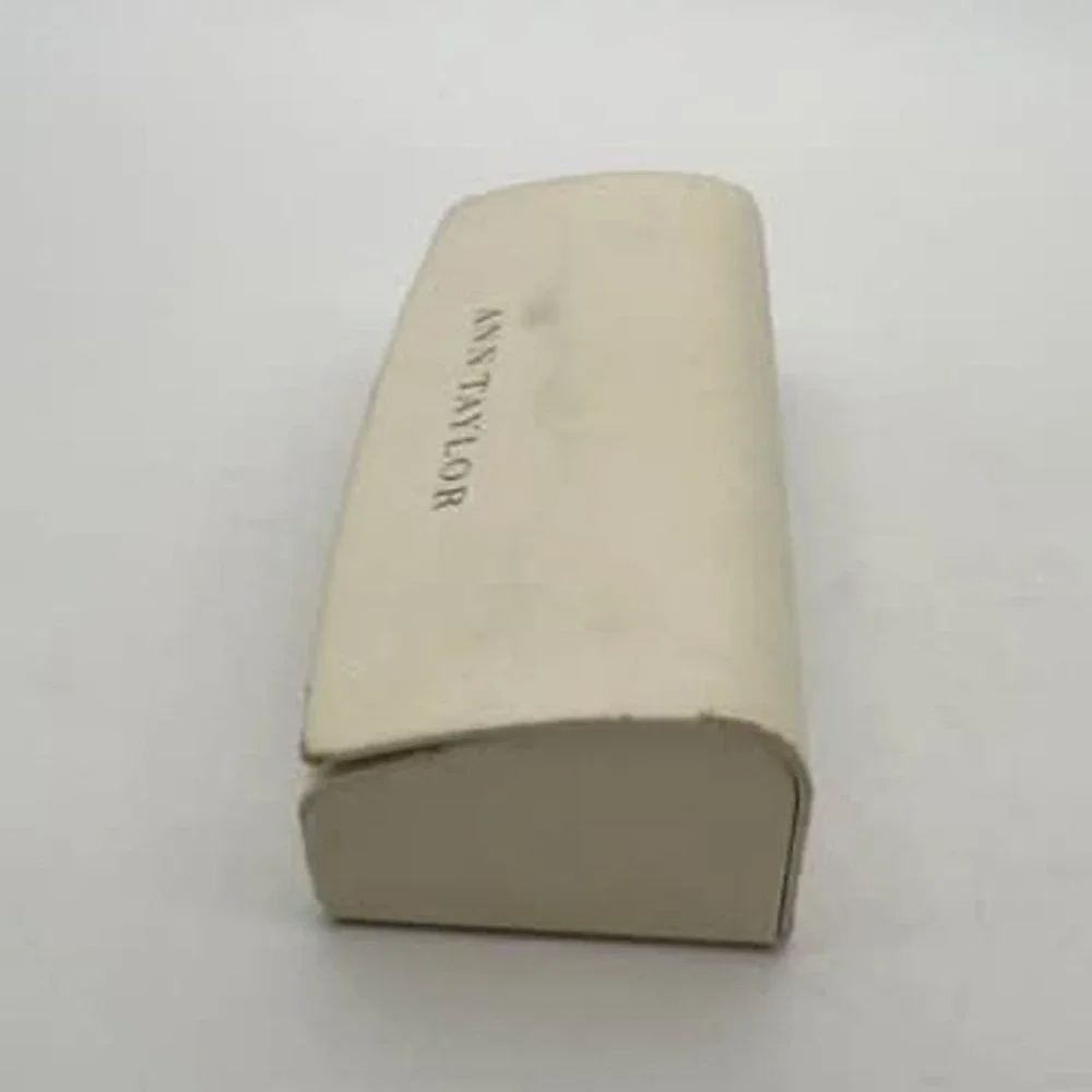 Ann Taylor Cream Textured Hard Shell‎ Eyeglass Case Protective Glasses Box